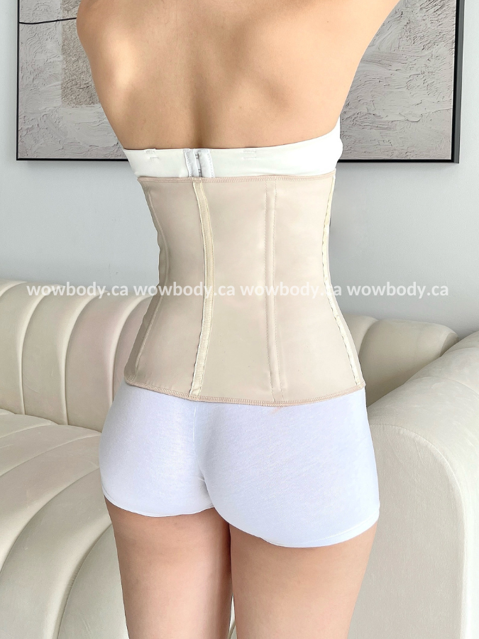 high glossy white and violett latex woman very full body corset